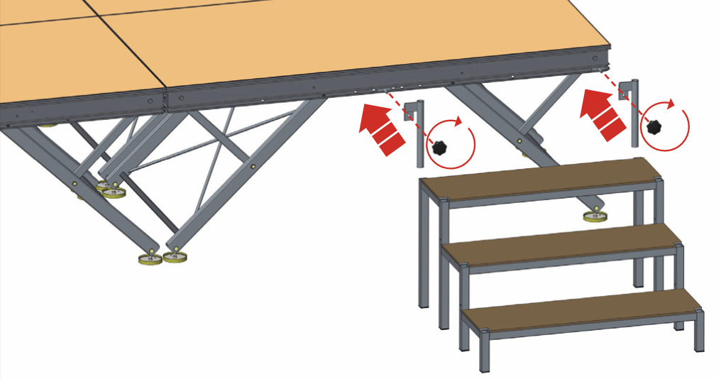 Installation de l'escalier étape 1